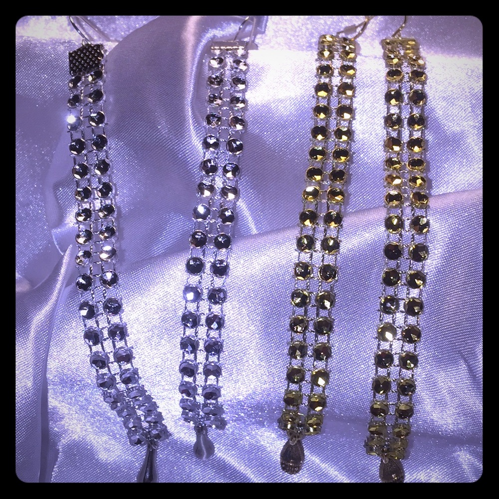 2 pairs of Diamond wrap earrings